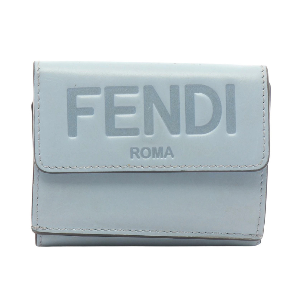 Fendi trifold wallet leather blue
